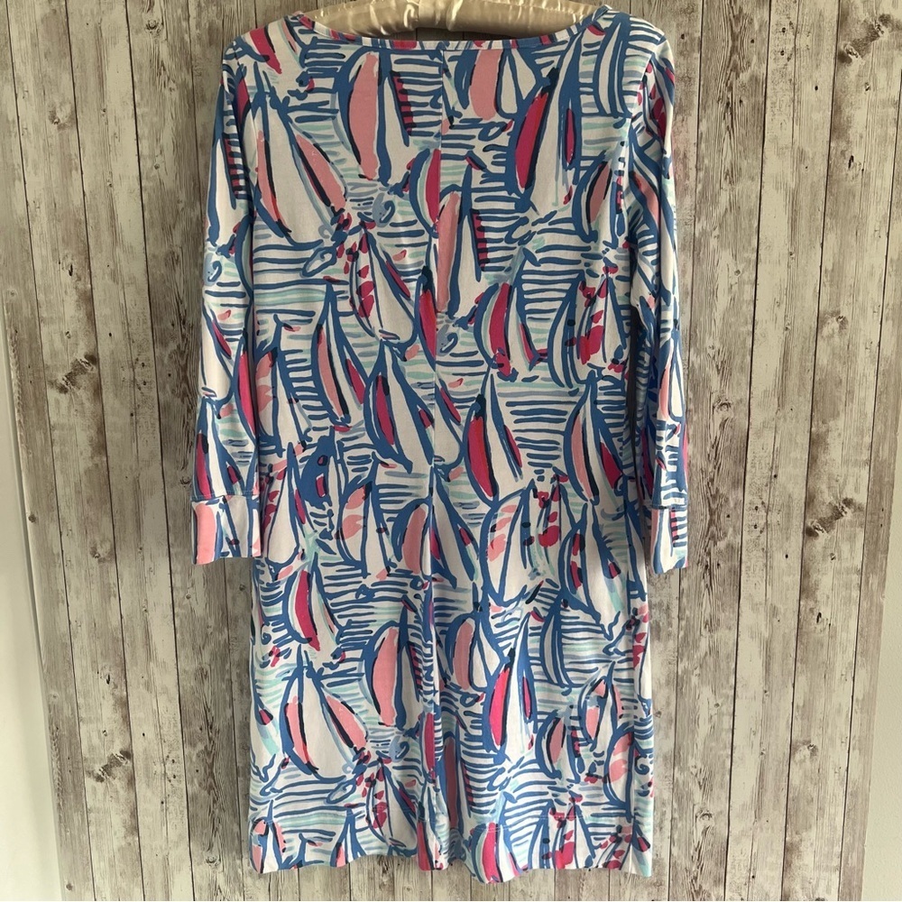 Lilly Pulitzer Marlowe Red Right Return Sailboat Nautical Coastal Dress Small - Picture 2 of 4